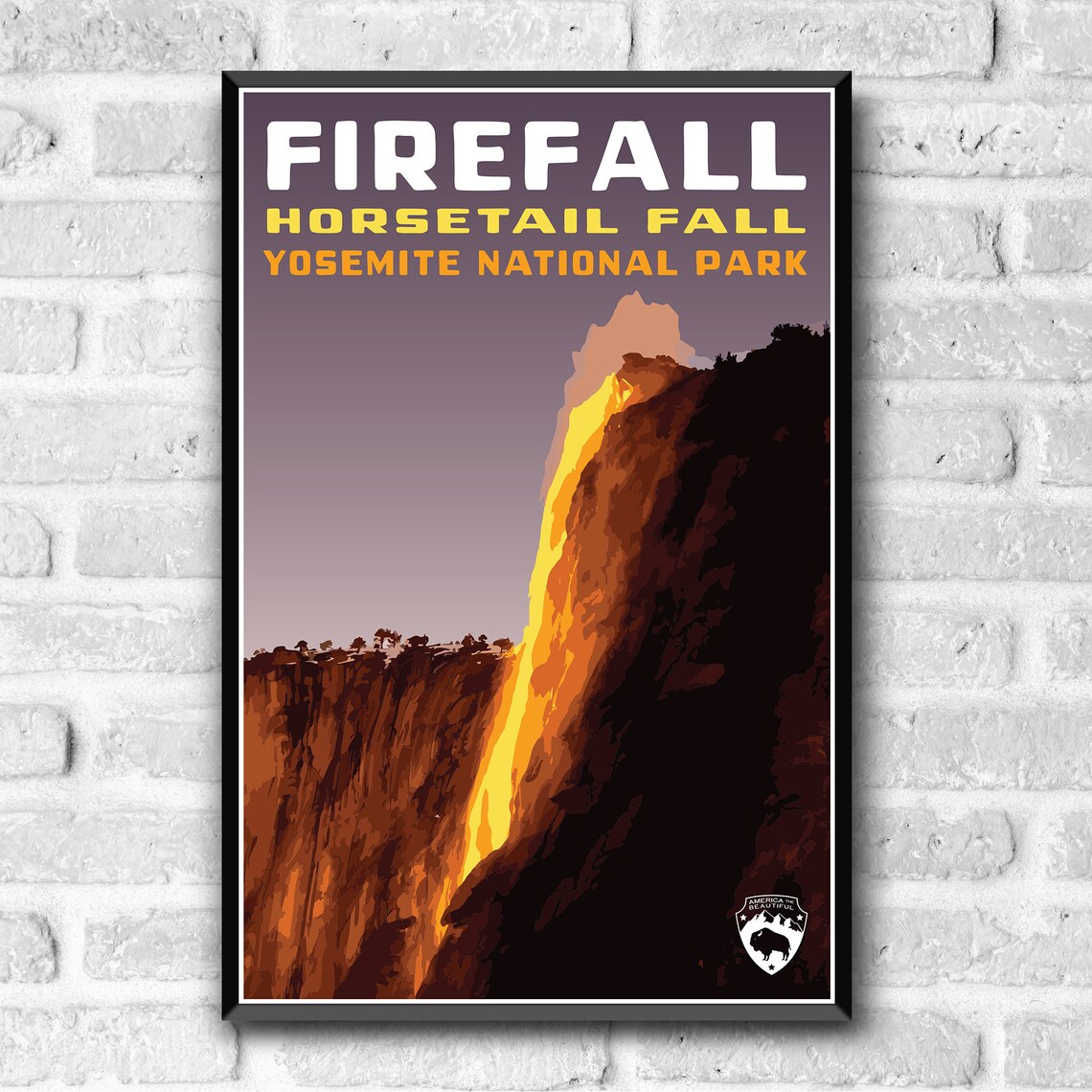Yosemite National Park Firefall Vintage Travel Poster - Image 3