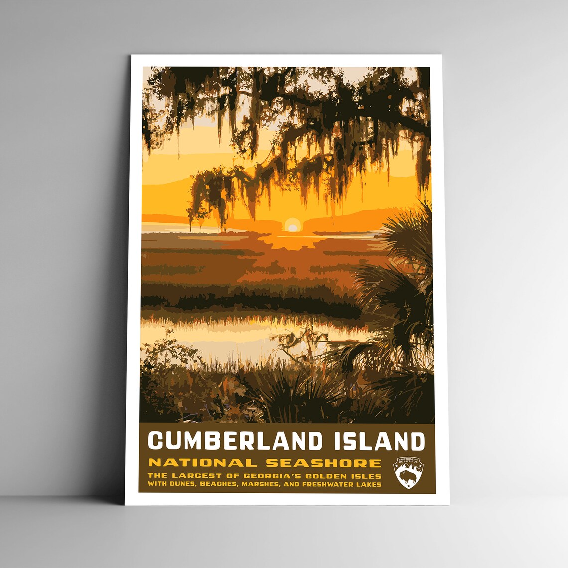 Cumberland Island Vintage Style Travel Poster