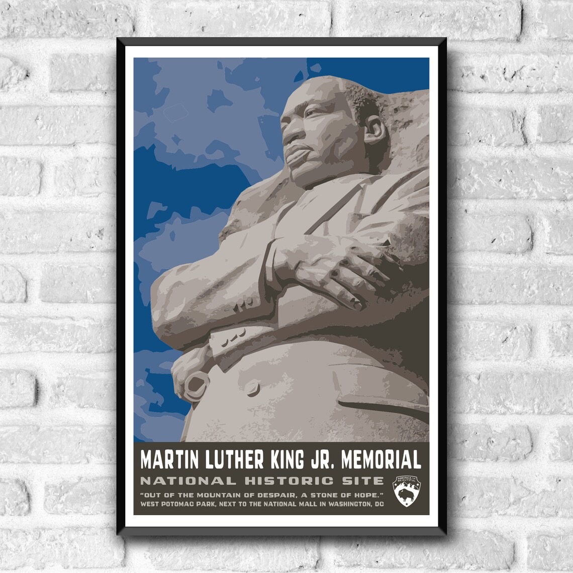 Martin Luther King Jr Memorial WPA Vintage Travel Poster - Image 3