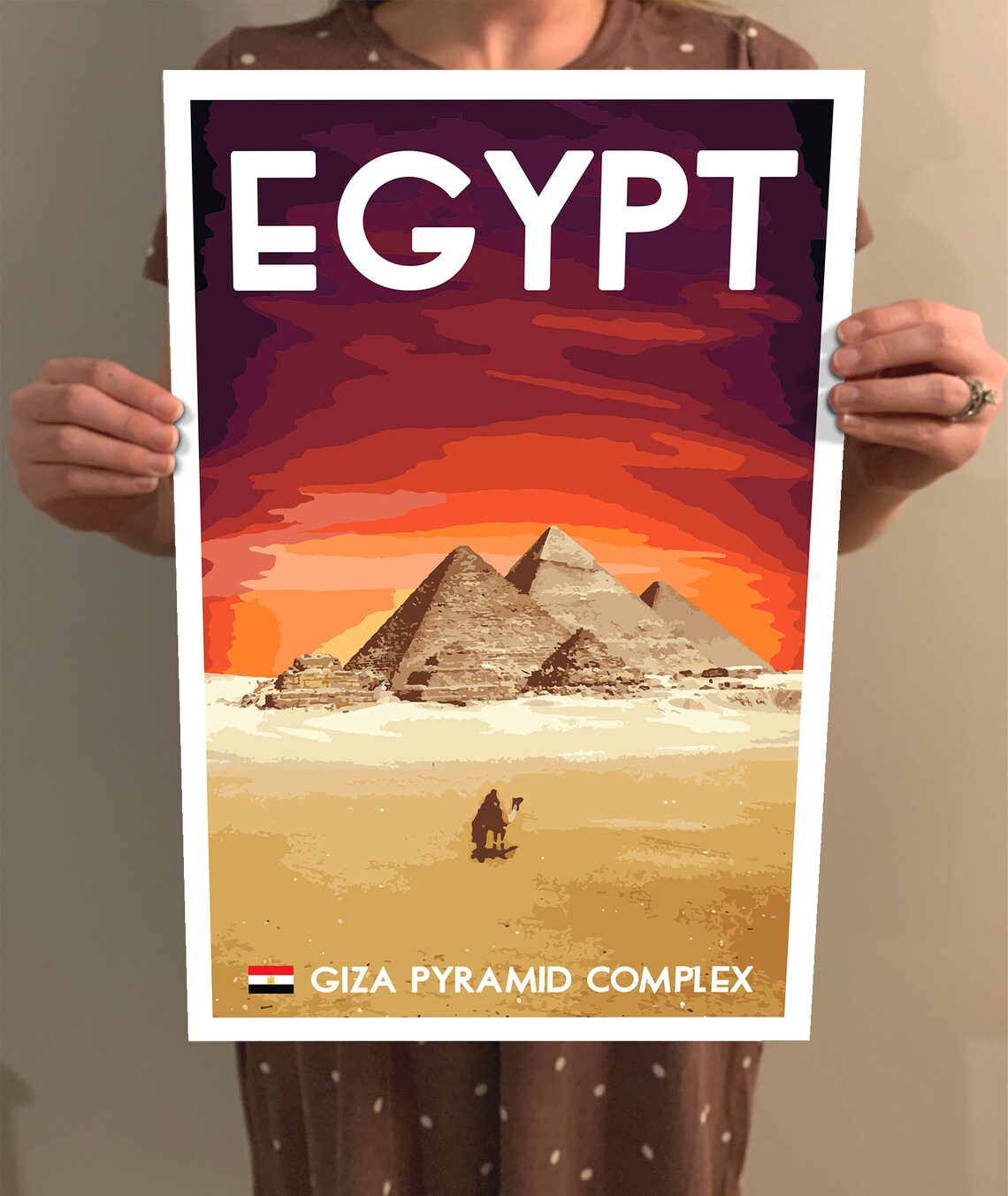 Giza Pyramids Egypt Vintage Travel Poster Art Print - Image 2