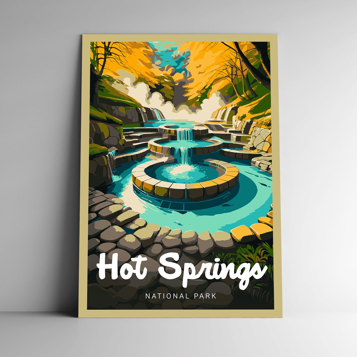 Hot Springs National Park Vintage Style Travel Poster