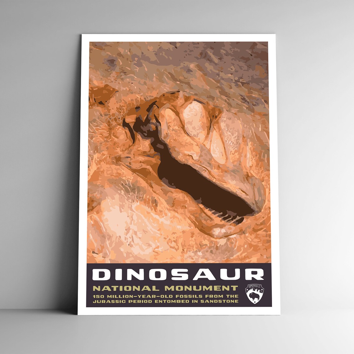 Dinosaur National Monument WPA Style Vintage Travel Poster