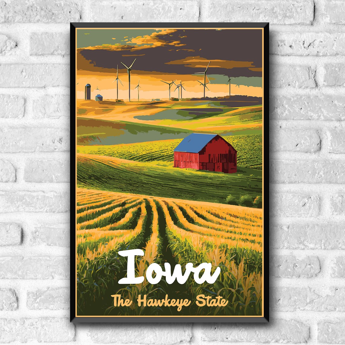 Iowa Hawkeye State Vintage Style Travel Poster - Image 3
