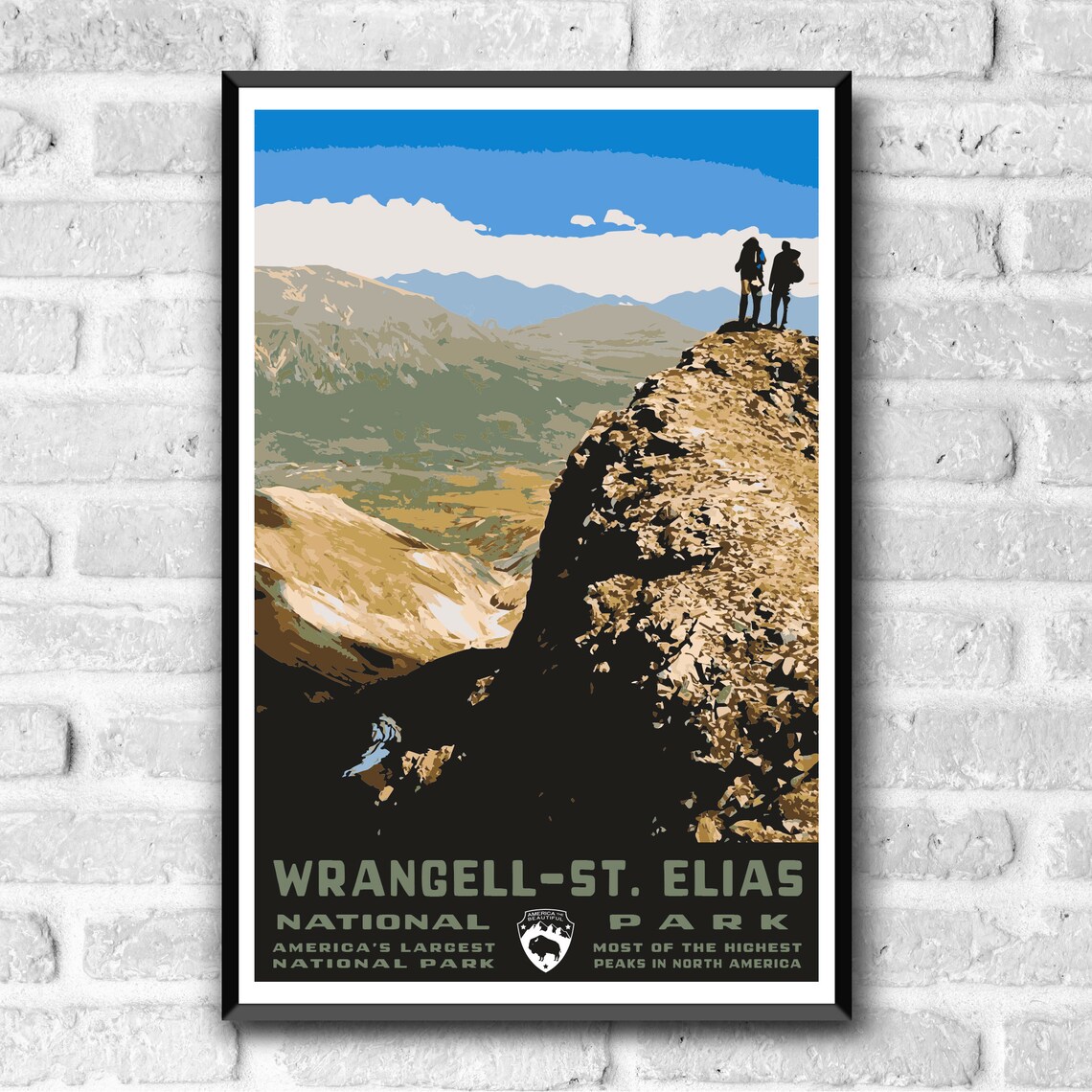 Wrangell St Elias National Park Vintage Travel Poster - Image 3