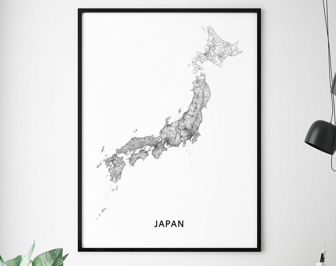 Japan Map Art Print, Modern Minimalist Travel Map