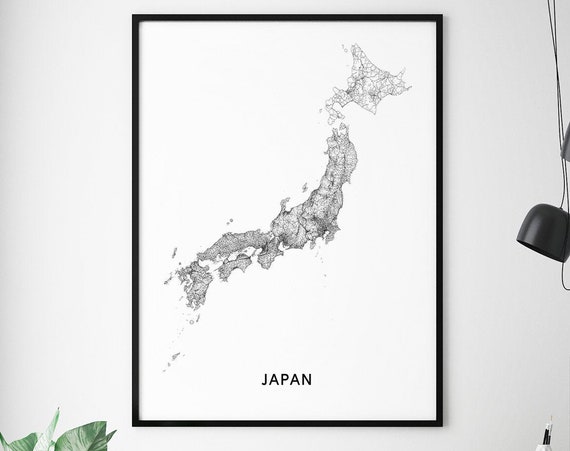 Japan Map Art Print, Modern Minimalist Travel Map