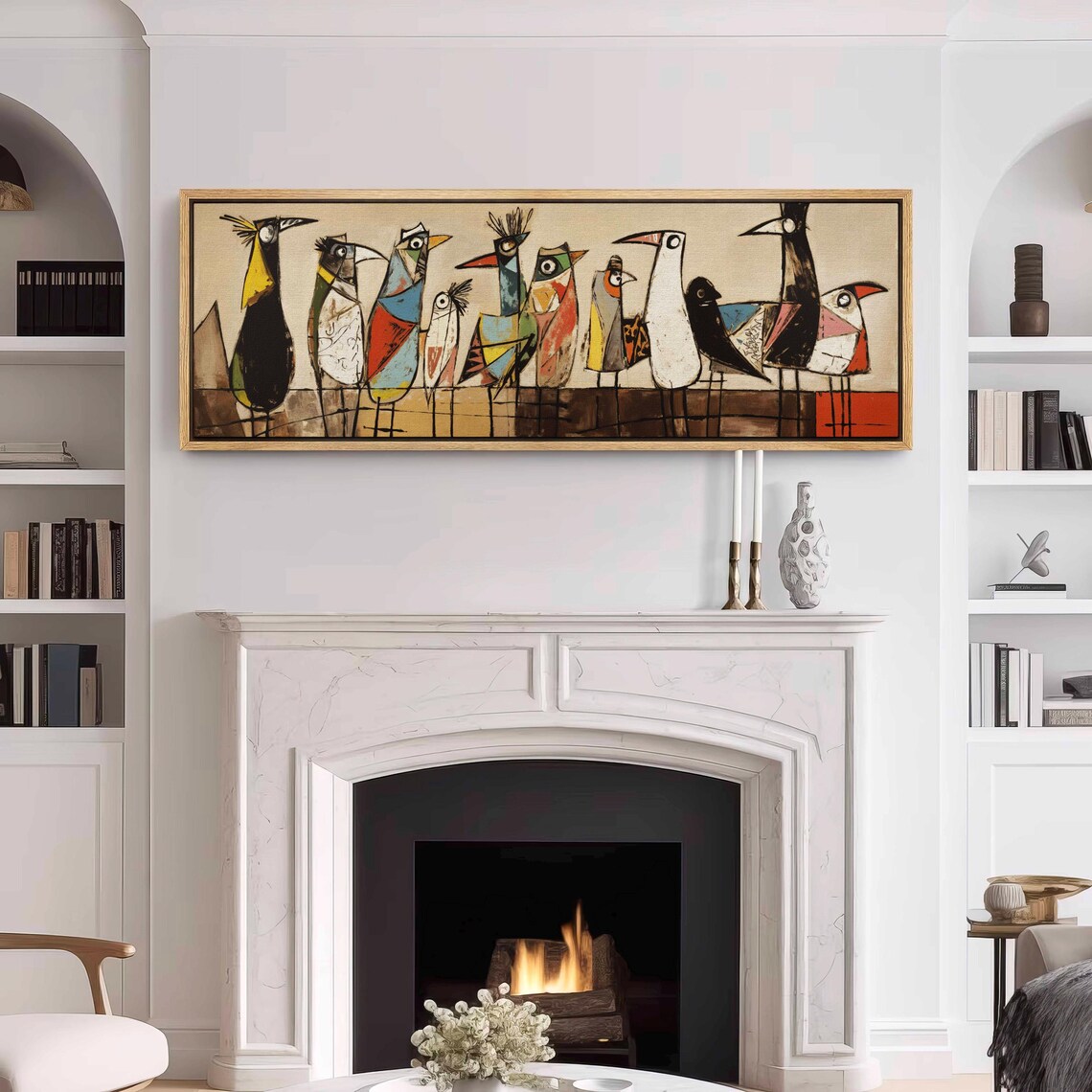 Birds On Wire, Mid-Century Modern Horizontal Art Print - Image 3