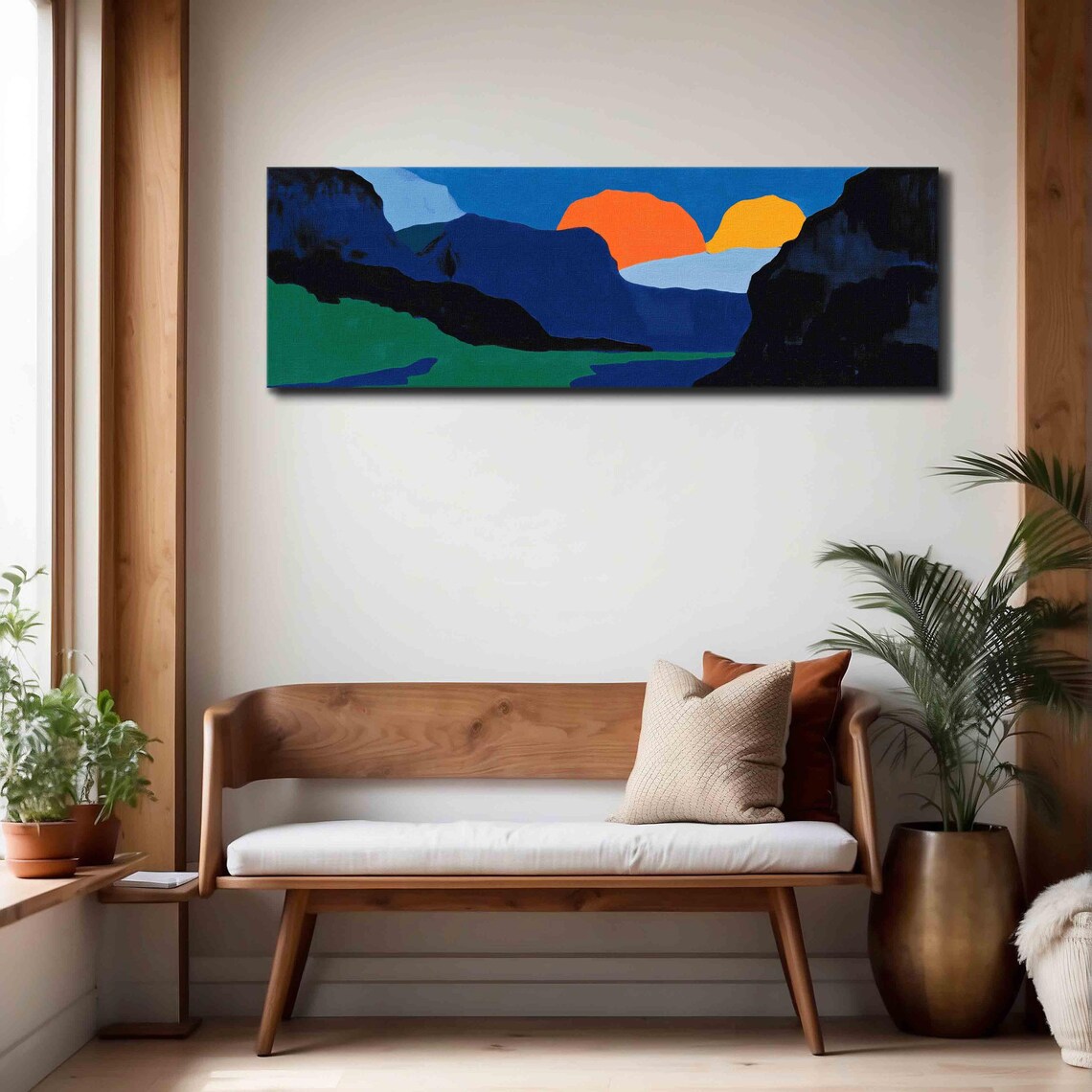 Modern Landscape Art Print, Minimal Horizontal Panorama - Image 4