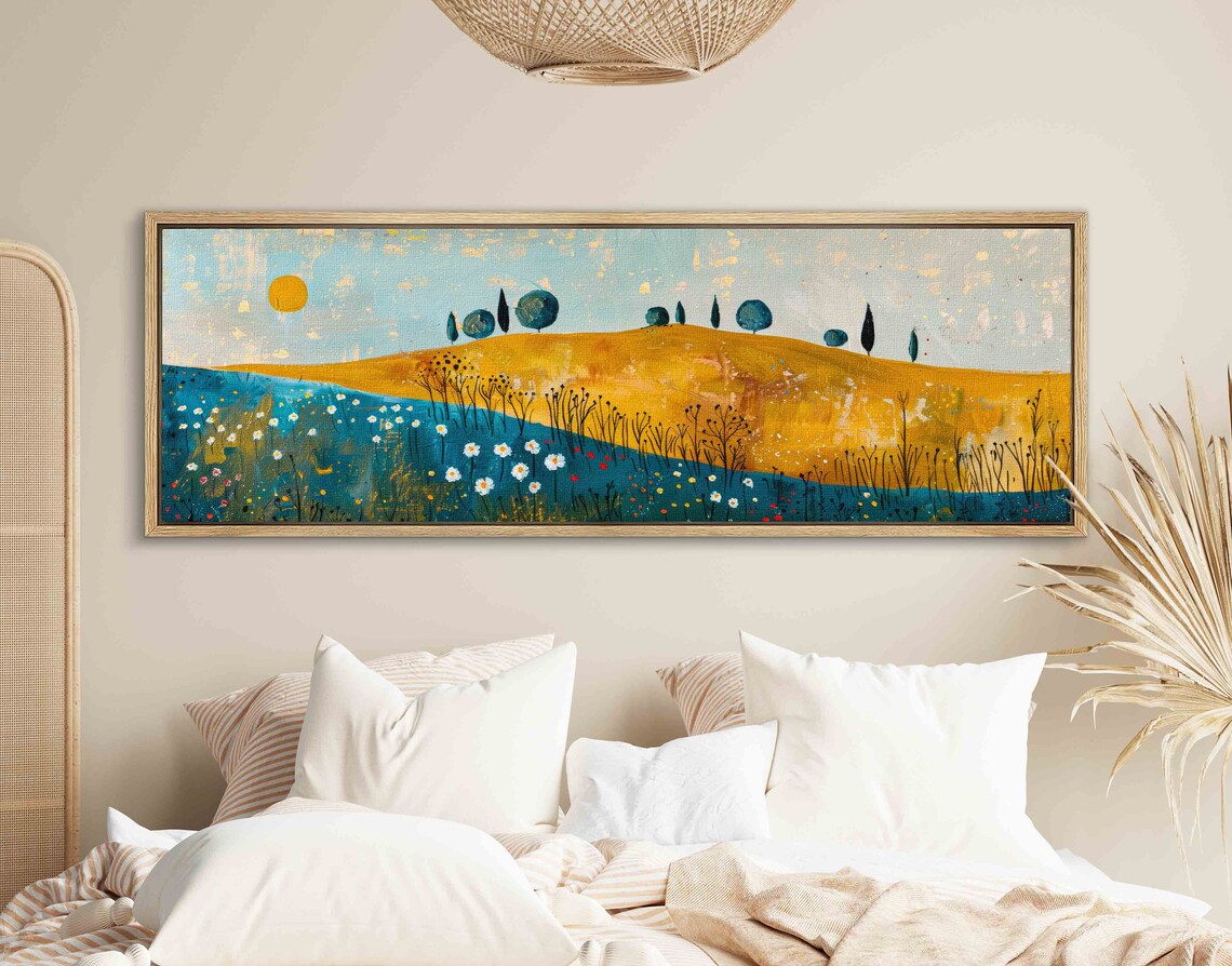 Modern Wildflowers Landscape Art Print, Horizontal - Image 2