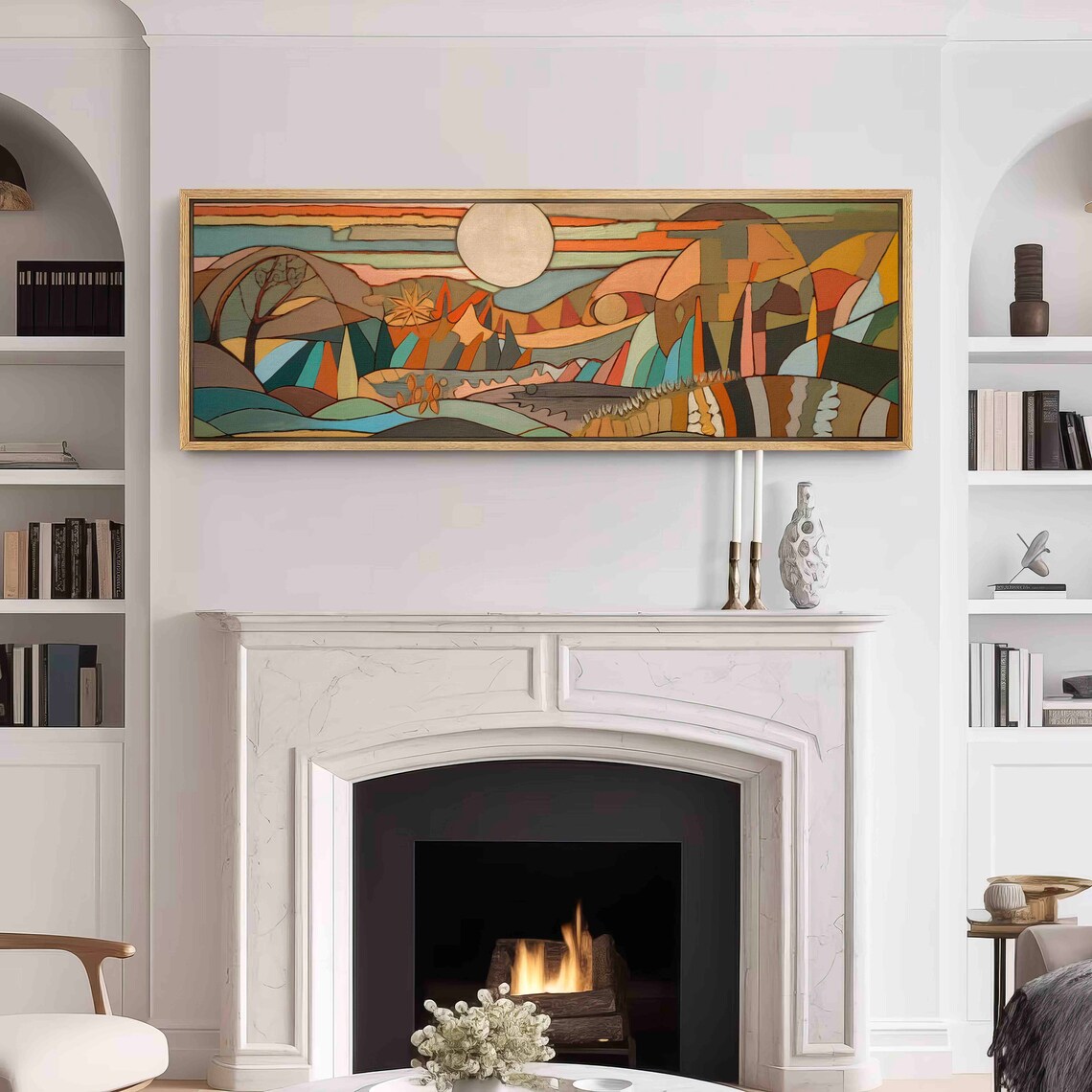 Mid Century Modern Abstract Geometric Art Print - Image 3