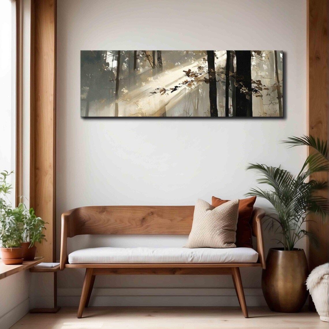 Beams of Light in the Forest, Vintage Nature Print - Image 4