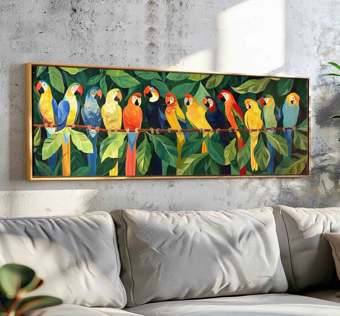 Thirteen Parrots Botanical Boho Wall Art Print