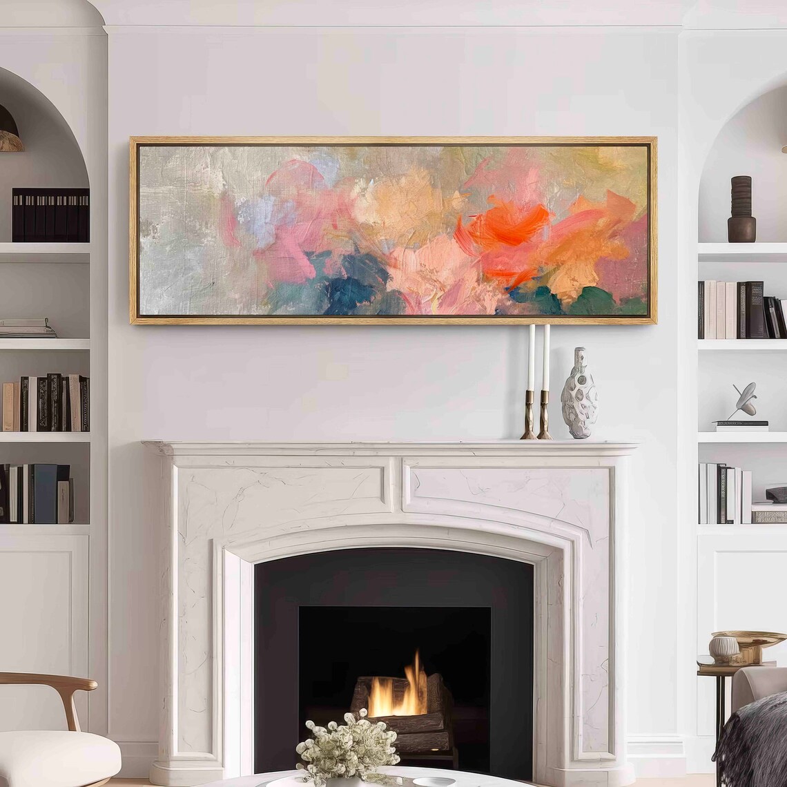 Abstract Moody Floral Horizontal Panoramic Art Print - Image 3