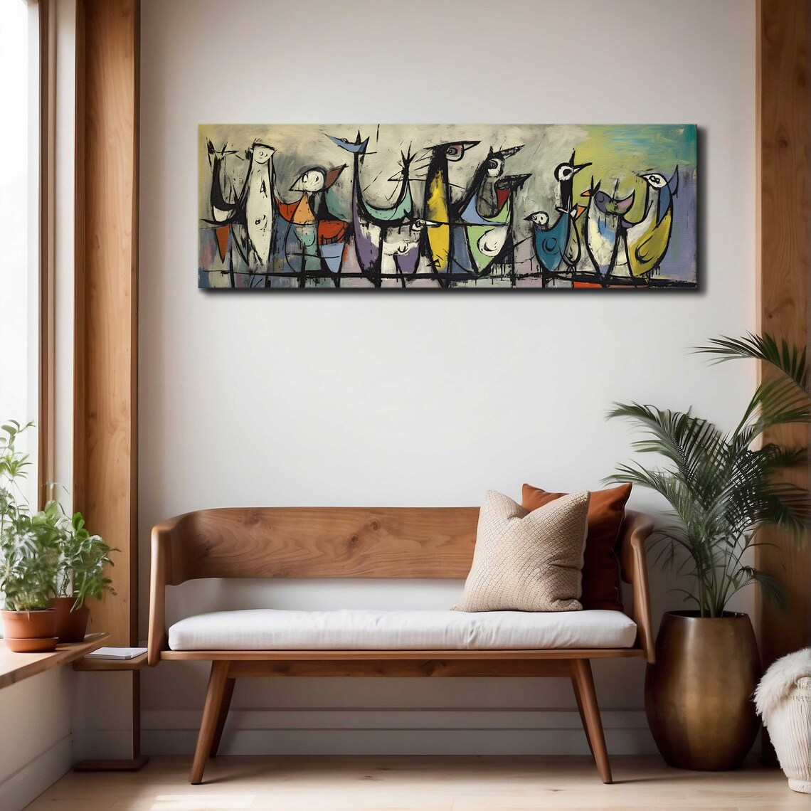 Birds On Wire Modern Geometric Art Print - Image 4