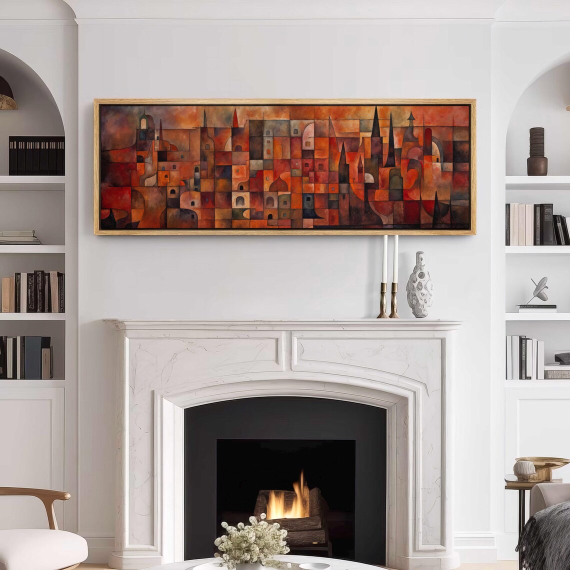 Mid-Century Modern Cityscape Abstract Art Print - Image 3