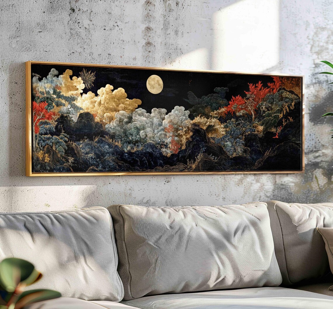 Vintage Japanese Tapestry Landscape Art Print