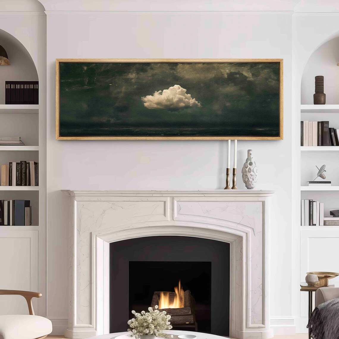 Cloud Wall Art, Minimalist Panoramic Art Print - Image 3