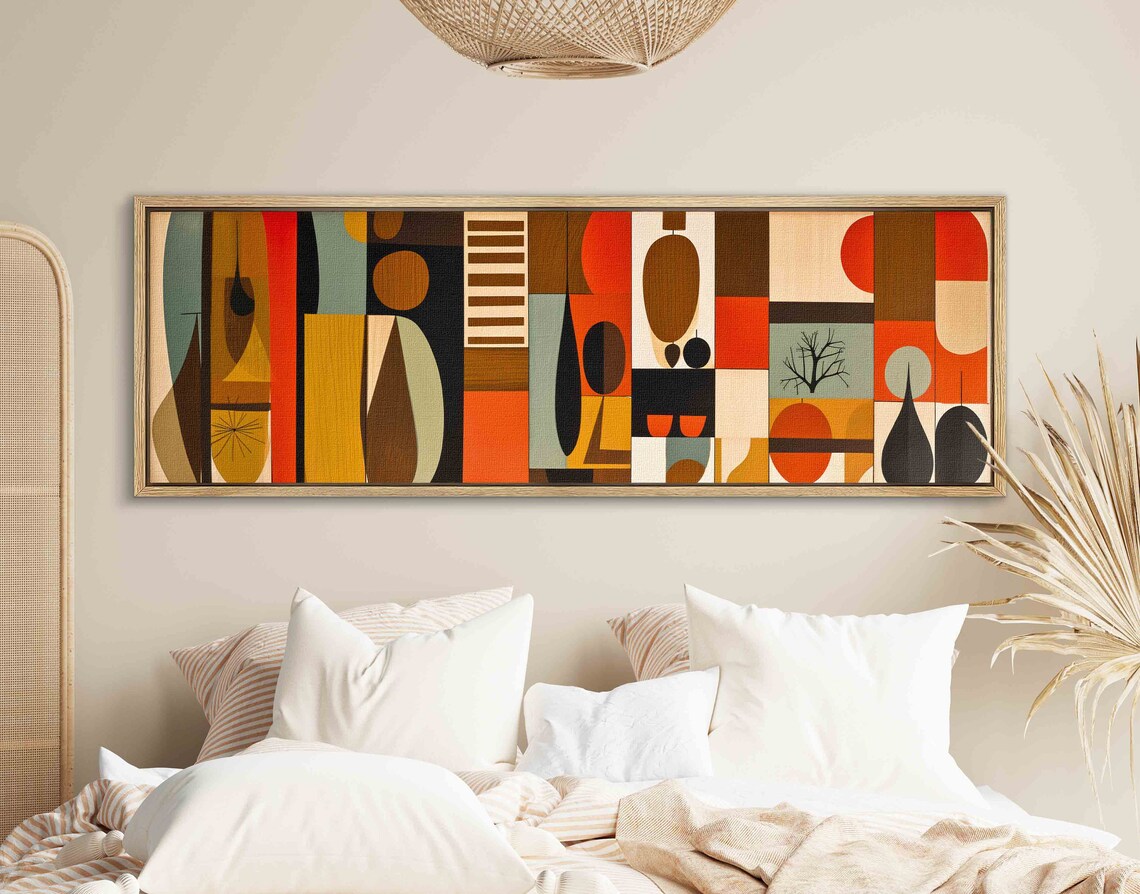 Mid Century Modern Geometric Panoramic Art Print - Image 2