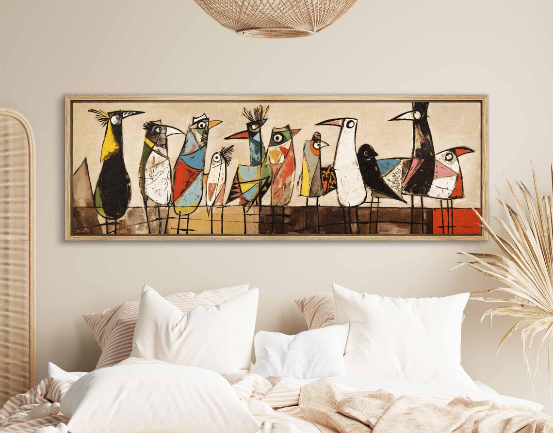 Birds On Wire, Mid-Century Modern Horizontal Art Print - Image 2