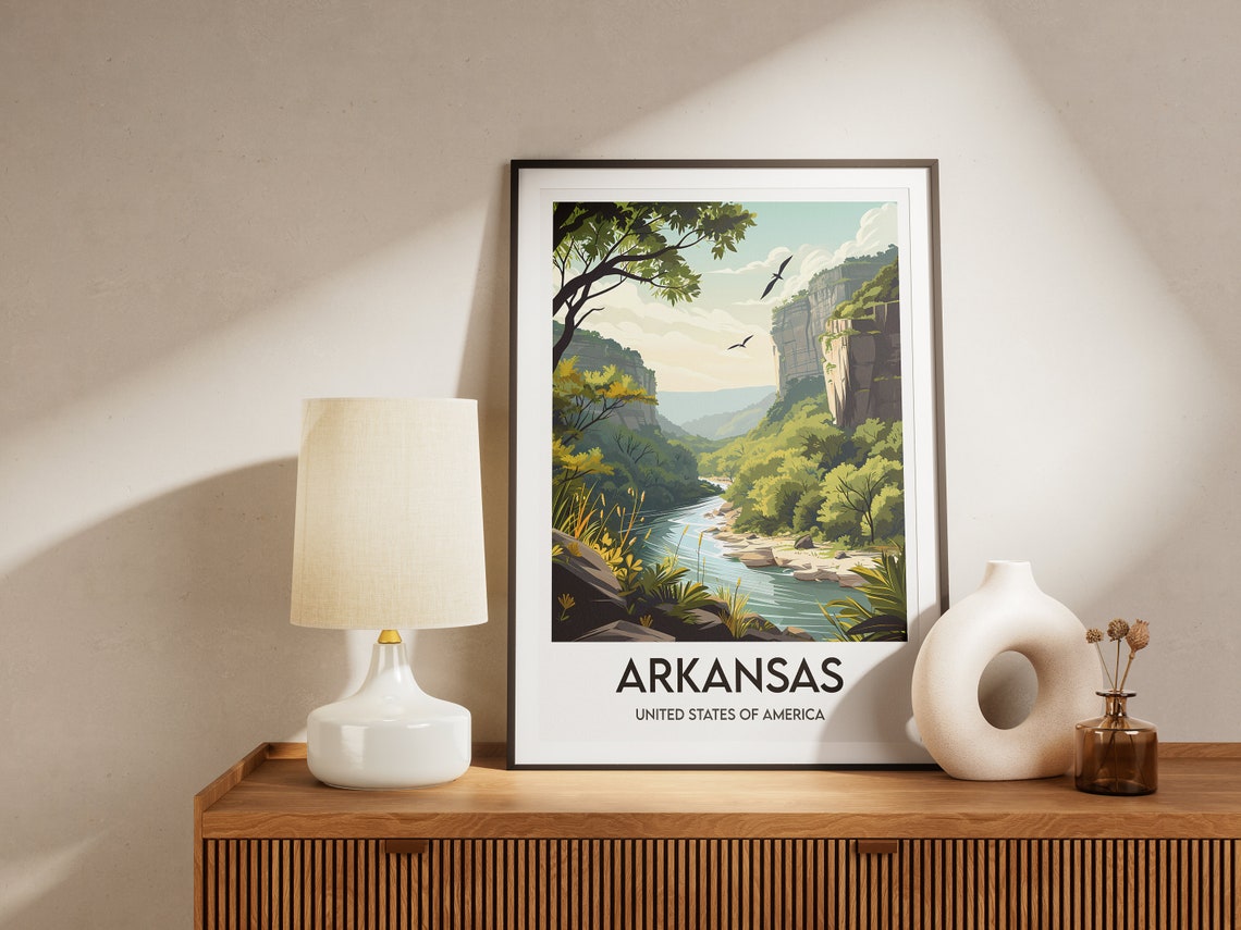 Arkansas River Gorge Limestone Bluffs Scenic Vintage Travel Poster - Image 2