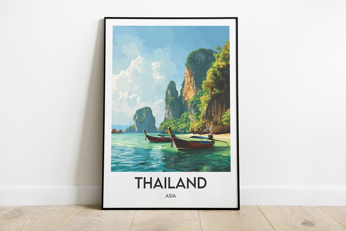 Thailand Travel Poster Illustration Art Print