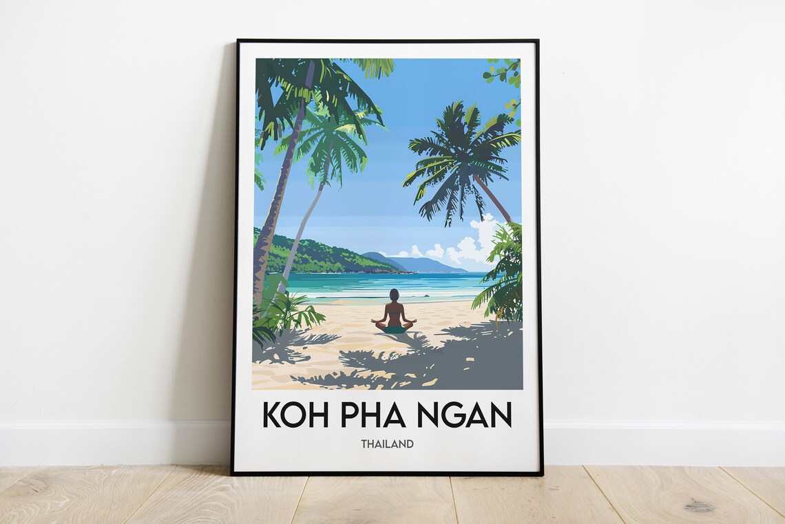 Koh Pha Ngan Thailand Beach Meditation Yoga Sunrise Scene Poster