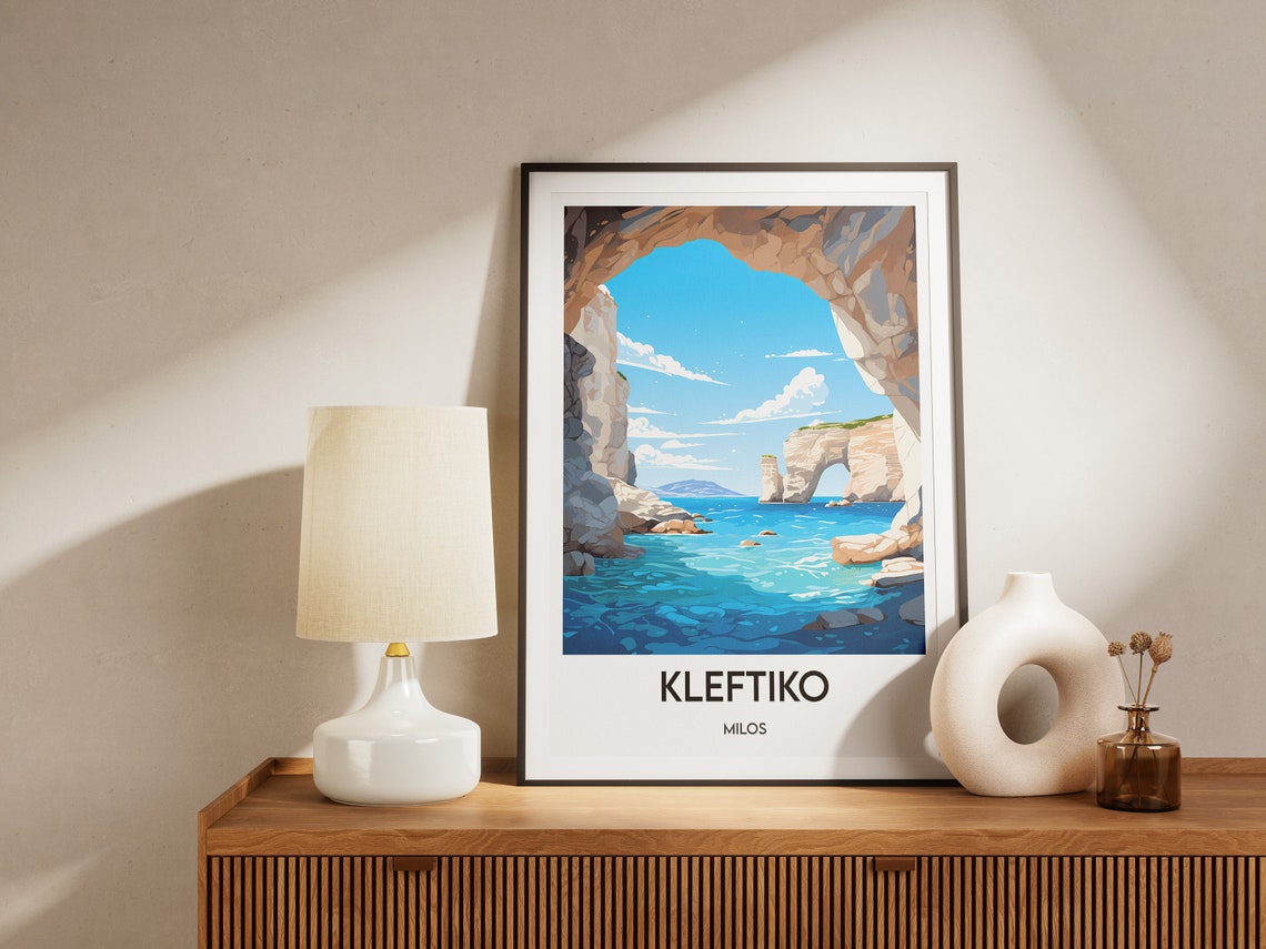 Kleftiko Milos Sea Caves Rock Arch Greece Island Travel Poster - Image 2