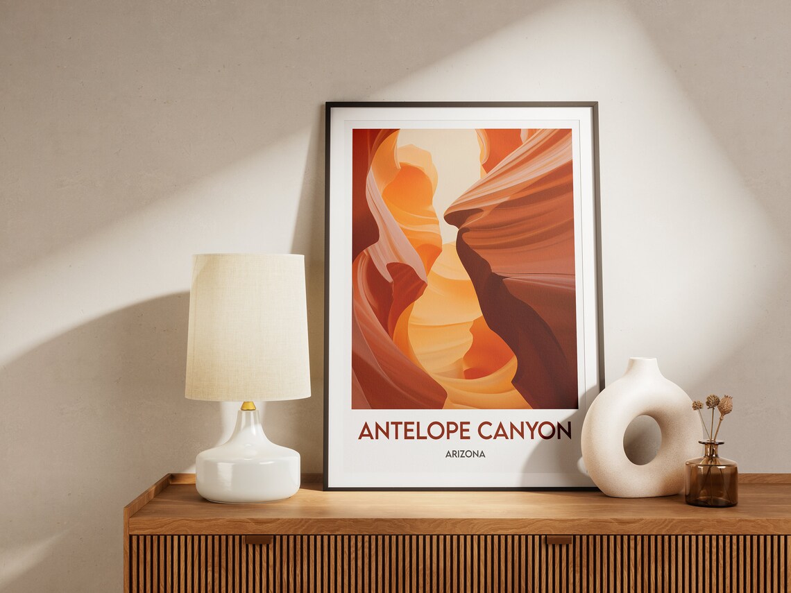 Antelope Canyon Arizona Slot Canyon Minimalist Travel Poster - Image 2