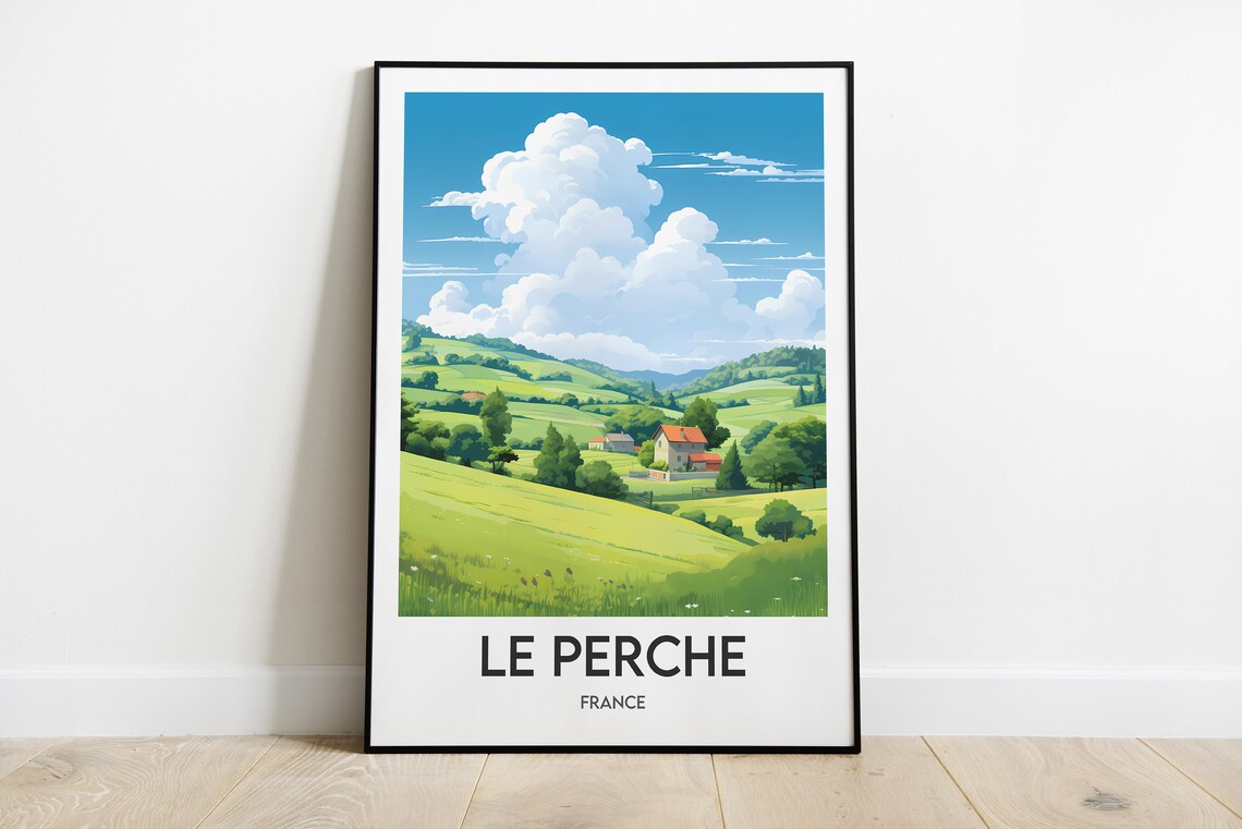 Le Perche Rolling Green Countryside Farmhouse France Poster Art