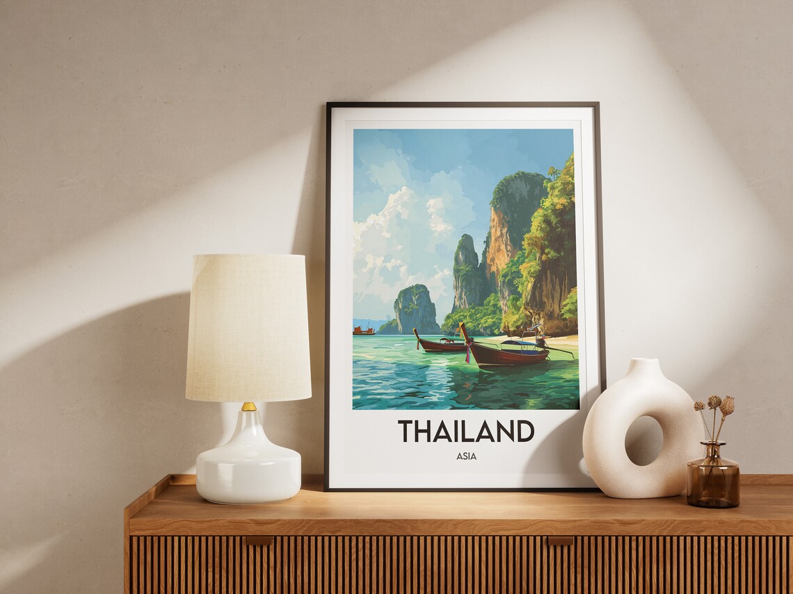 Thailand Travel Poster Illustration Art Print - Image 2