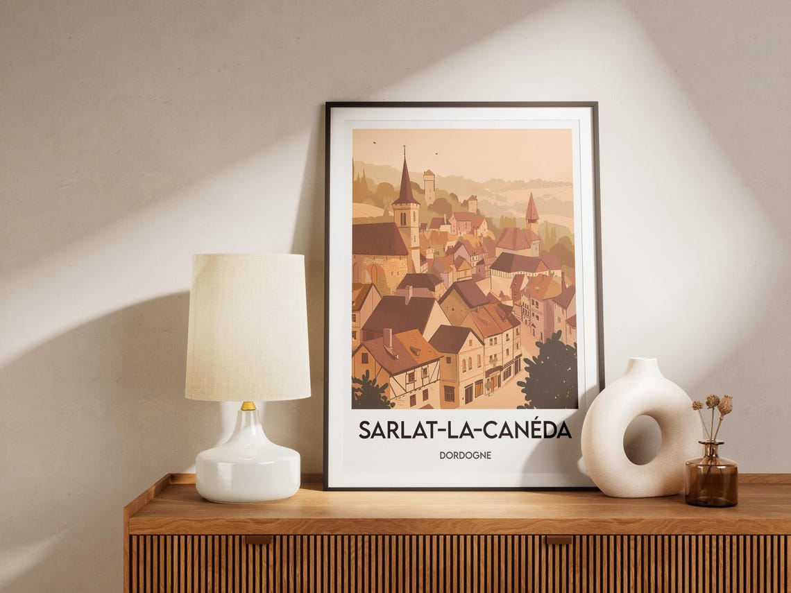 Sarlat La Caneda Medieval Village Rooftops Dordogne France Poster - Image 2
