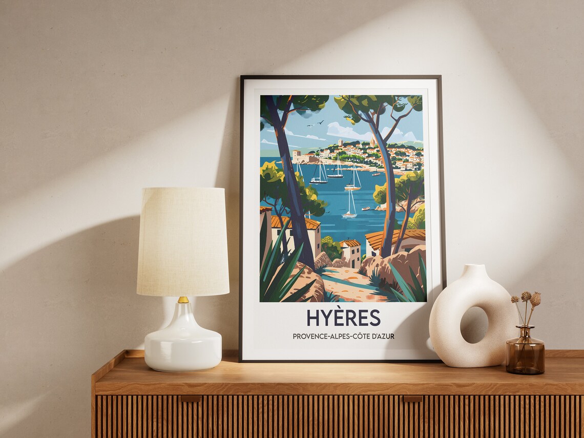 Hyres Travel Poster, Place-Inspired Art Print - Image 2