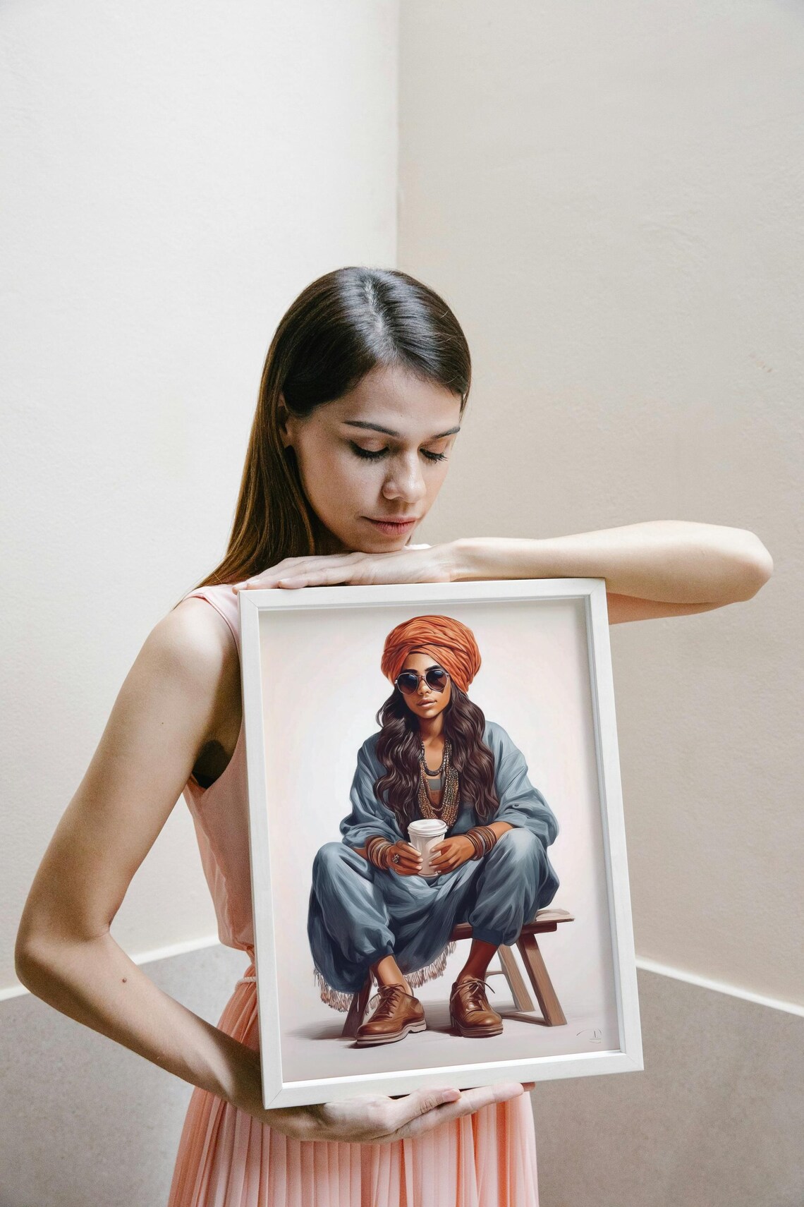 Modern Indian Woman Sitting, Indian Pop Art - Image 5