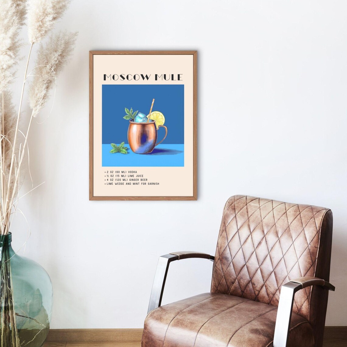 Moscow Mule Retro Bar Cart Decor, Watercolor - Image 2