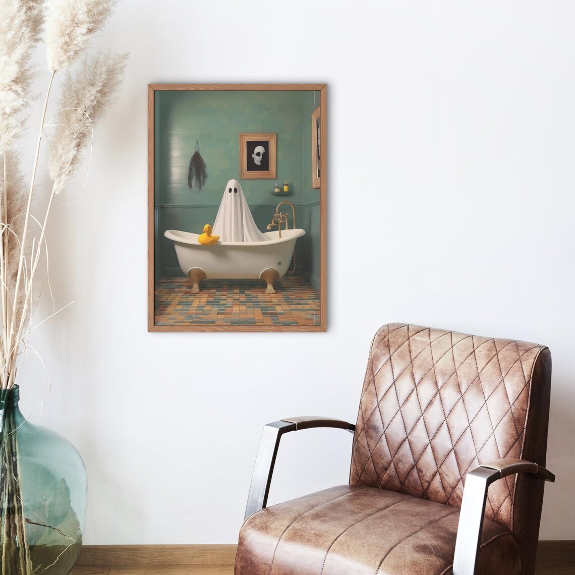Victorian Ghost In Bathroom, Dark Academia Gothic Art Print - Image 4