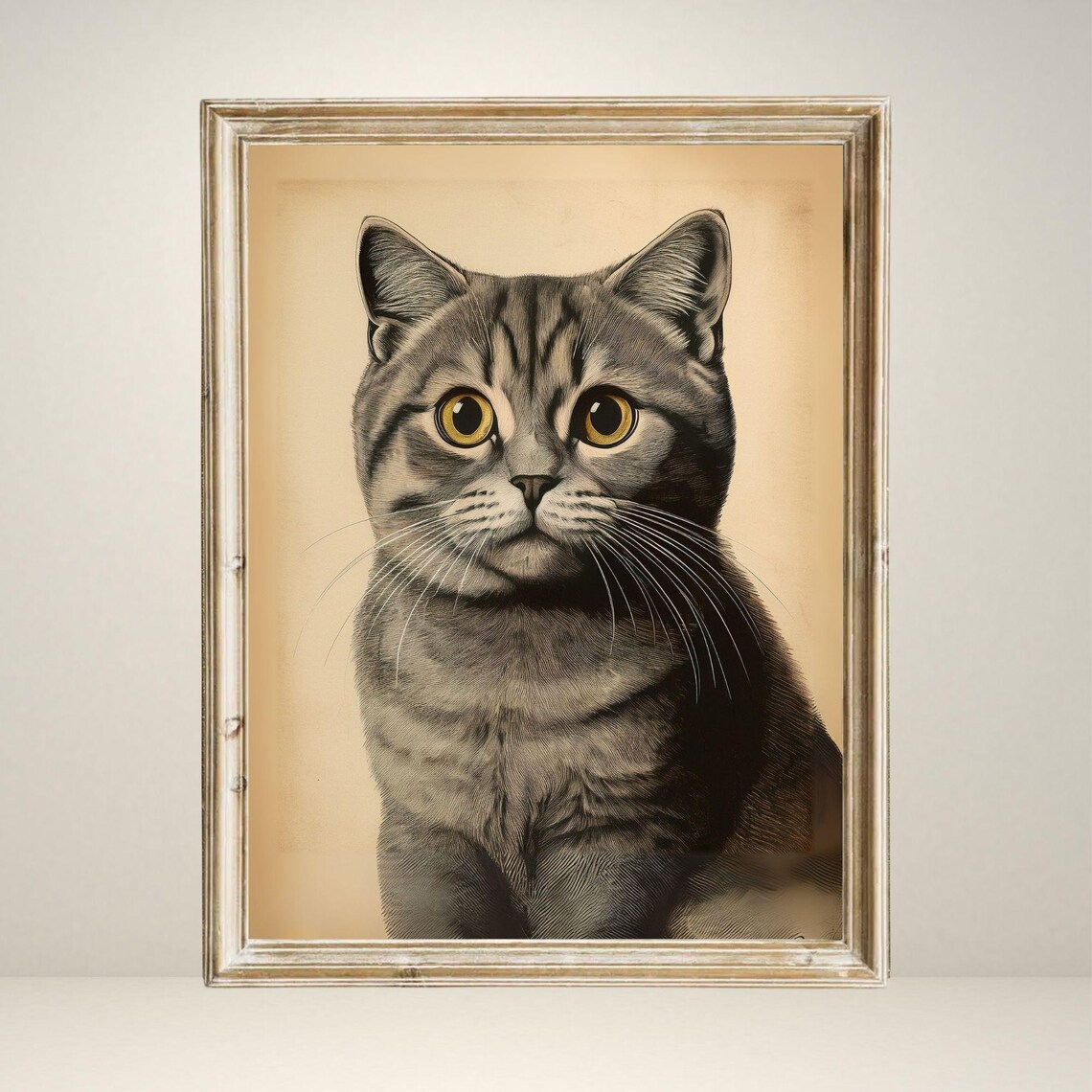 Vintage British Cat Portrait, Nursery Decor Poster - Image 2