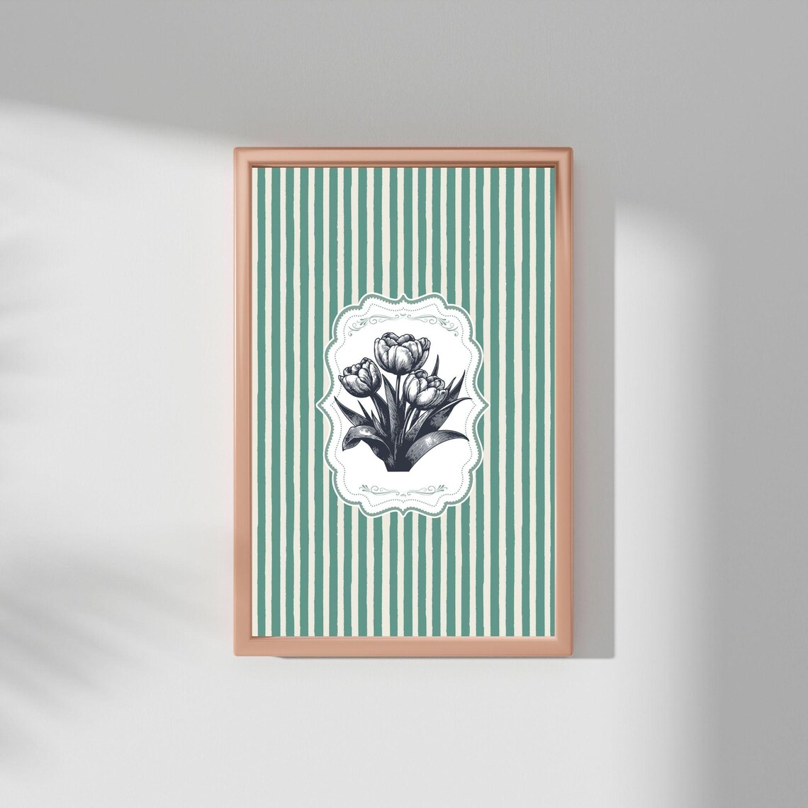 Vintage Black Flower Print, Antique Botanical Floral - Image 2