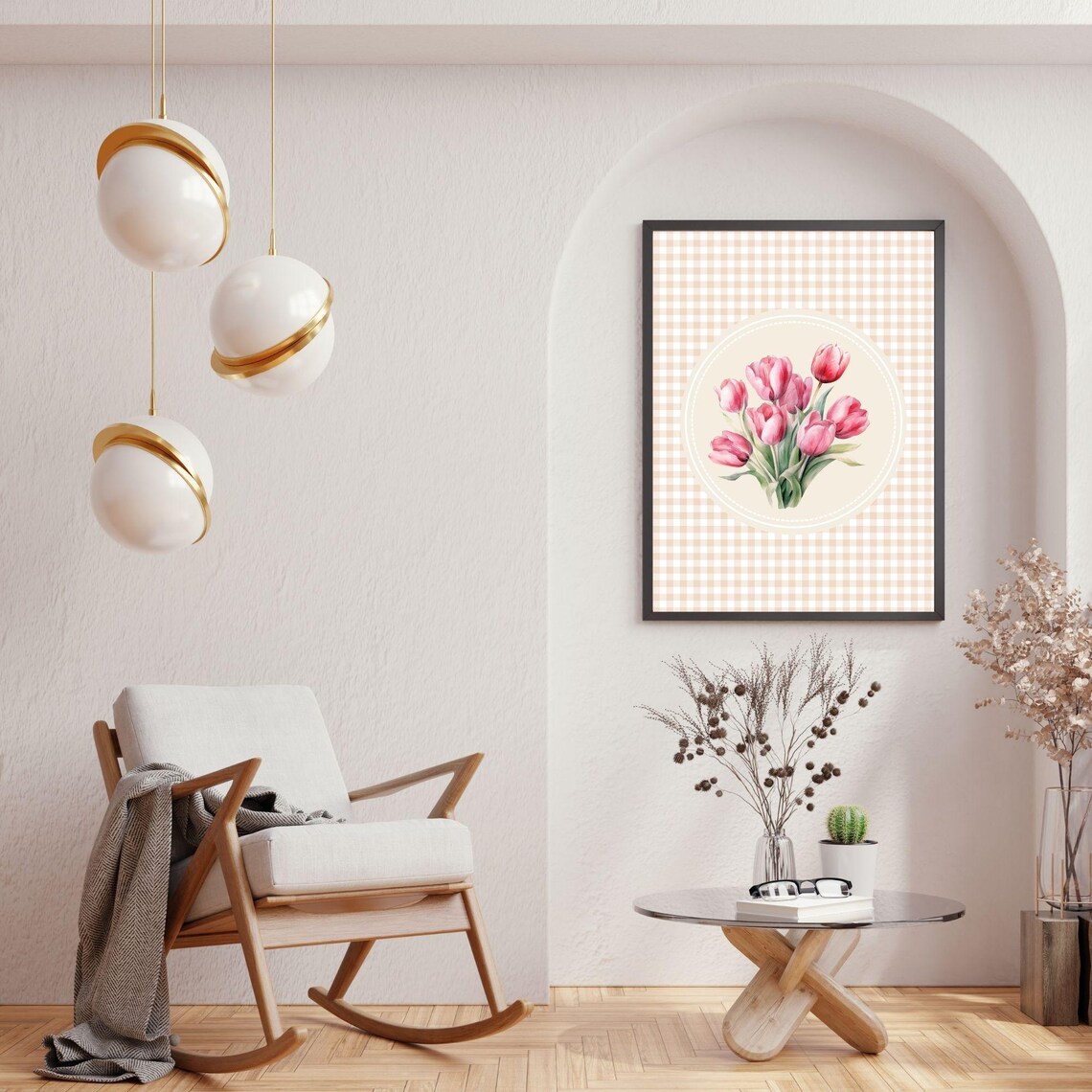 Vintage Tulip Illustration, Abstract Botanical Decor - Image 5