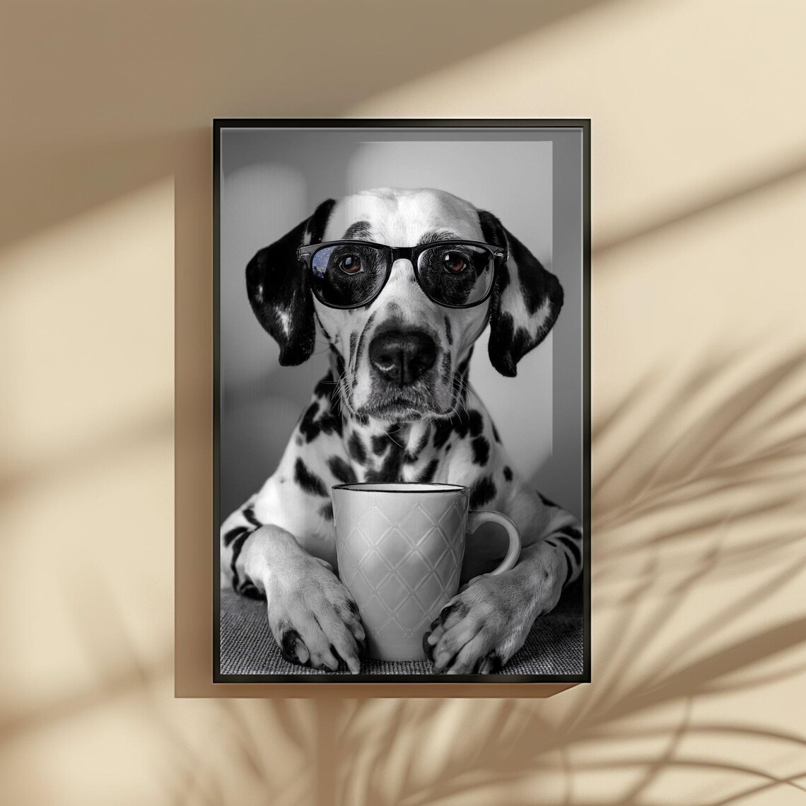 Dalmatian Dog Drinking Coffee, Funny Kitchen Art Print - Image 4
