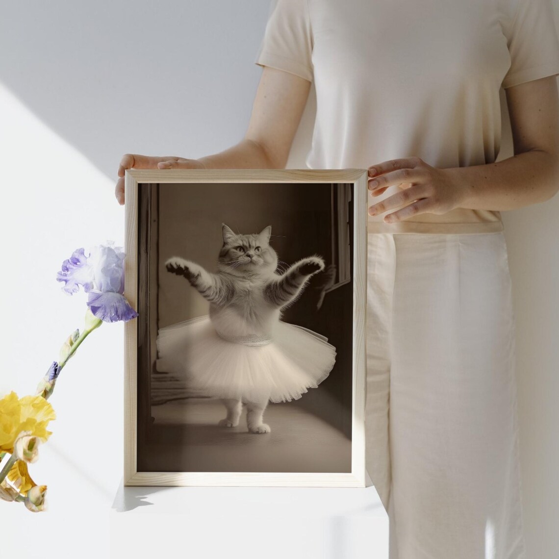Cat Ballerina Vintage Poster, Gothic Home Decor - Image 3