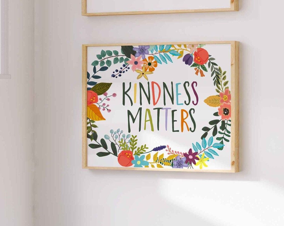 Kindness Matters Teacher Classroom Quote Art Print