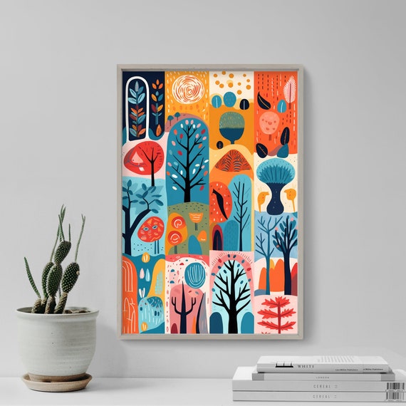 Collection Of Trees 3 Art Print, Nature Landscape