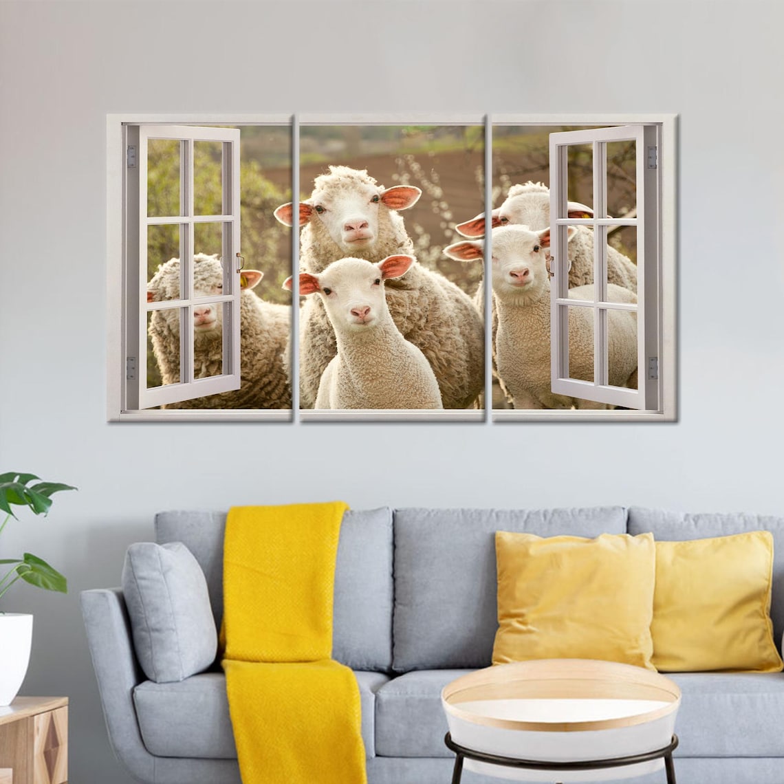 Personalized Sheep Looking Through The Window Art Print - Image 4