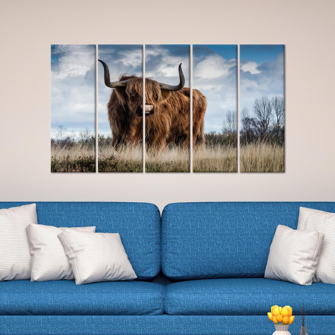 Scottish Highland Cow Art, Personalized Wedding Gift - Image 2