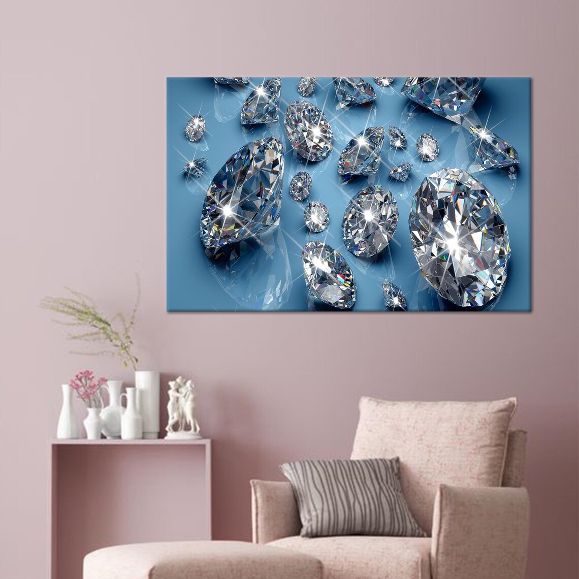 Modern Tempered Glass Diamond, Bedroom Decor