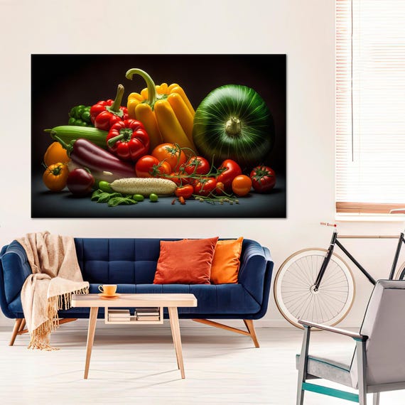 Vegetables Glass Wall Art Healthy Eating Art Glass Modern Art Glass Personalized Wedding Gift Kitchen Glass Wall Glass Wall Decor