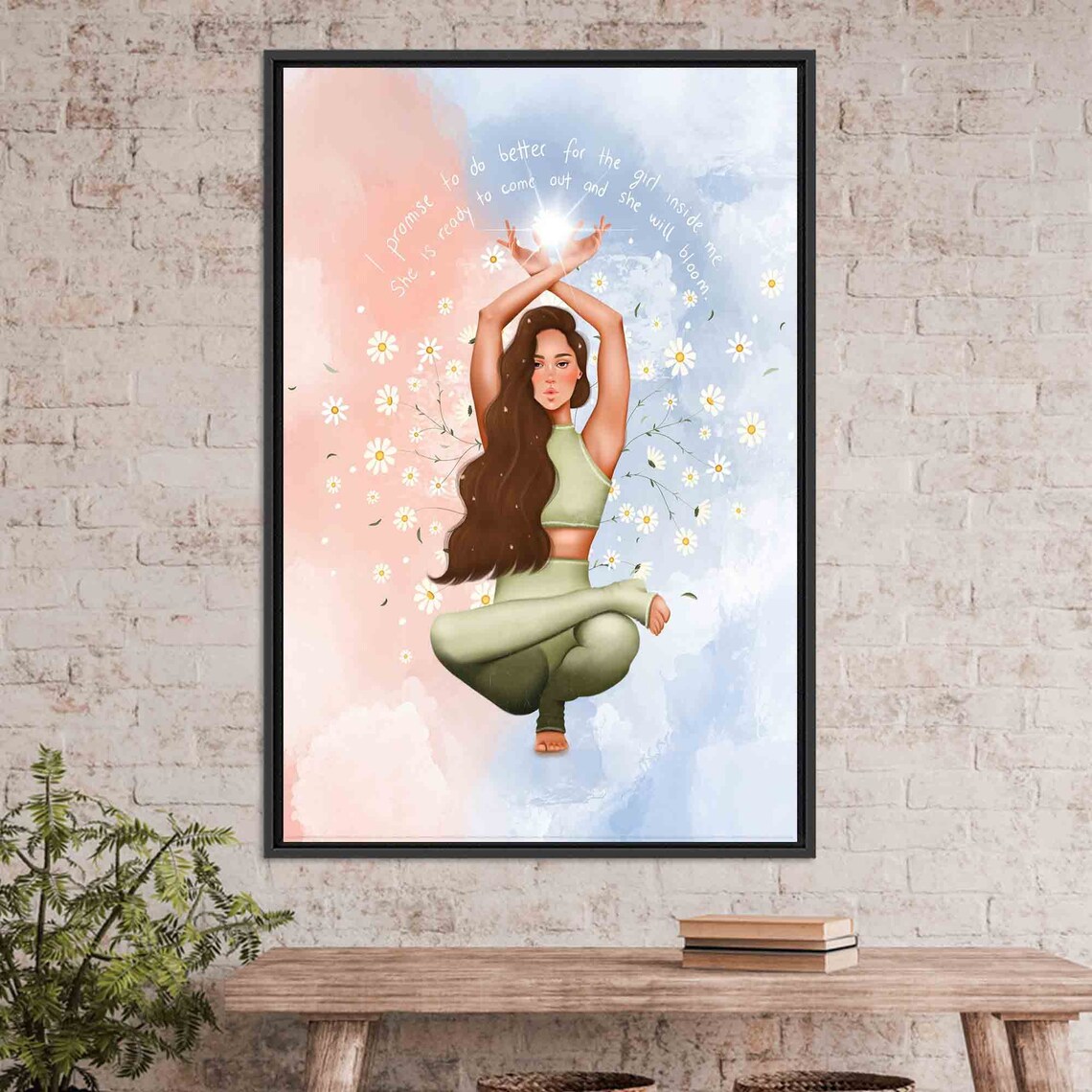 Yoga Girl Meditation Art, Modern Artwork - Image 3