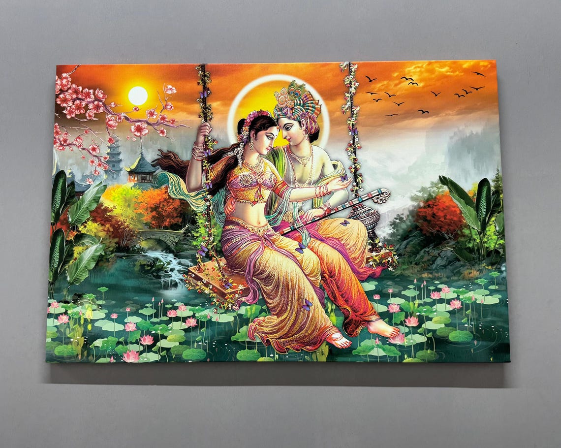 Radha Krishna Art Print, Hindu Gift - Image 4