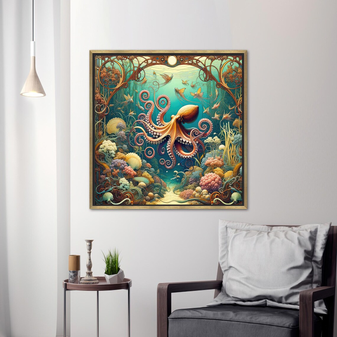 Octopus Trendy Wall Table, Personalized Gift for Him - Image 2