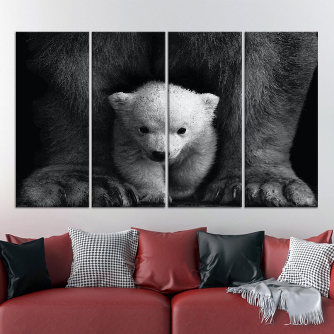 Baby Polar Bear Christmas Decor, Animal Art - Image 2